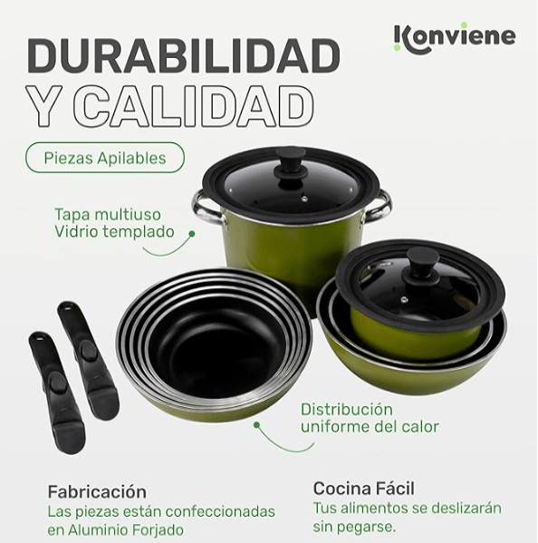 Batería de Cocina 14 Piezas - Konviene