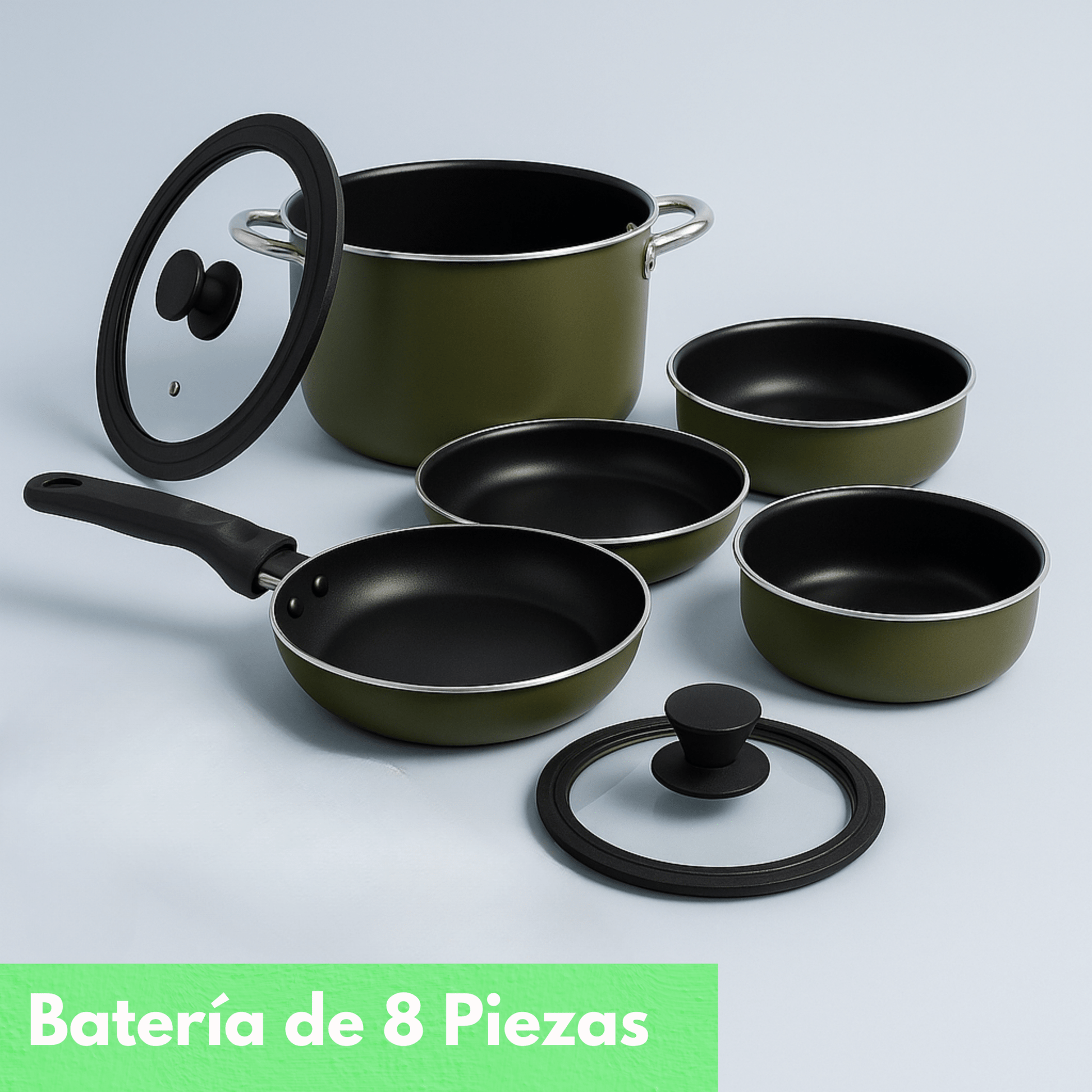 Batería de Cocina 8 Piezas - Konviene