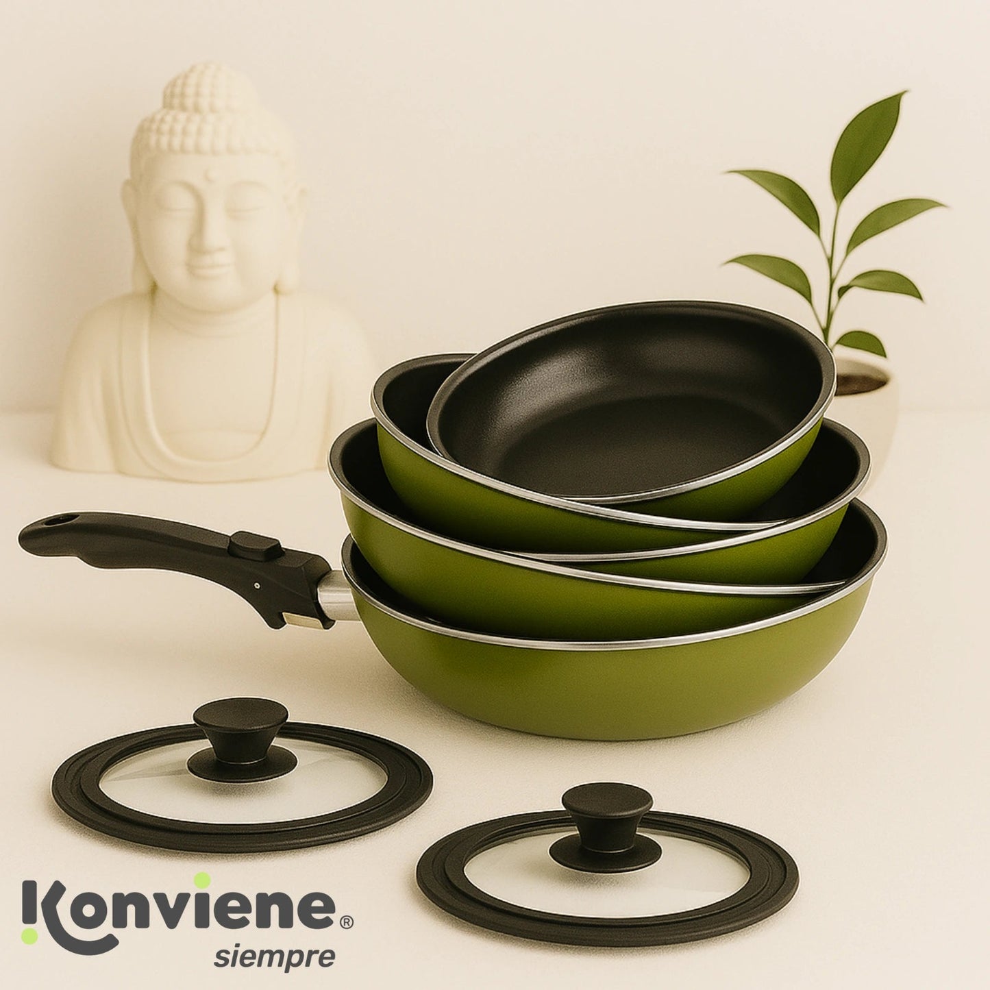 Juego de 5 Sartenes Antiadherentes - Konviene