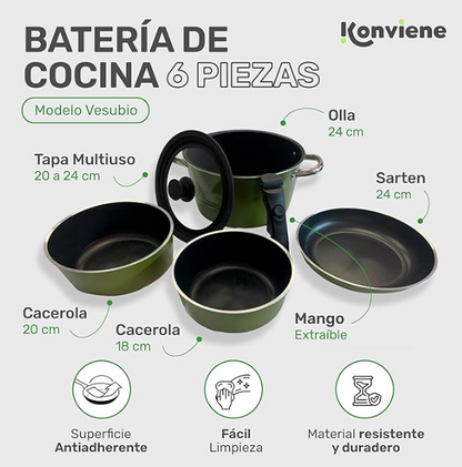 Batería de 6 Piezas