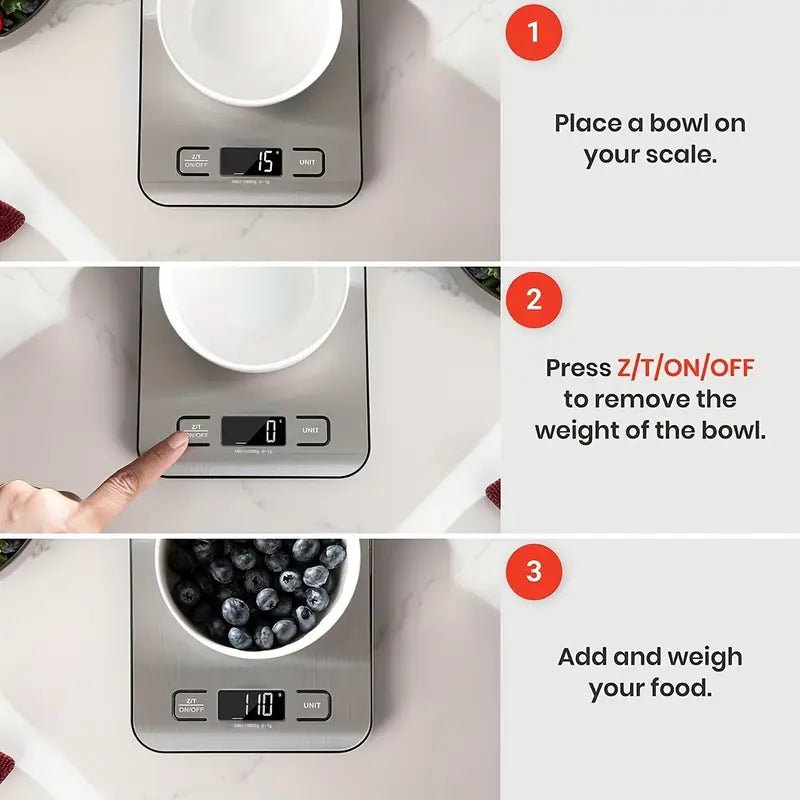 Báscula Digital de Cocina de Alta Precisión 22lb/10kg - 1pc - Konviene