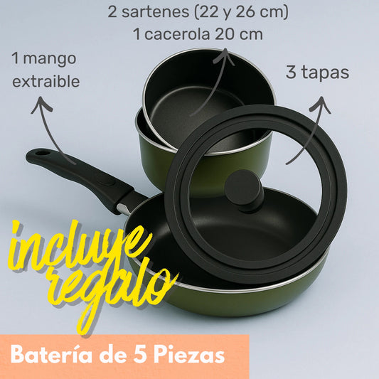 Batería de Cocina 5 Piezas - Konviene
