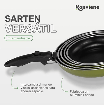 Juego de 5 Sartenes Antiadherentes - Konviene