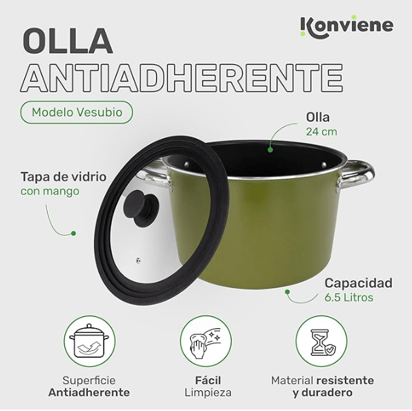 Olla Antiadherente 24 cm - Konviene